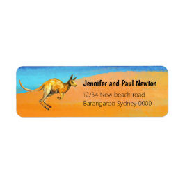 Red kangaroo return Address Label