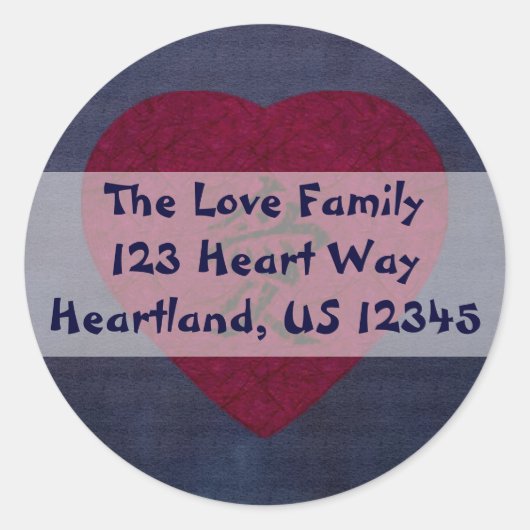 Red Kanji Love Washi Heart Ronde Sticker (Voorkant)