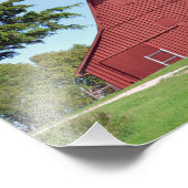 Red Kansas Barn Foto Afdruk (Hoek)