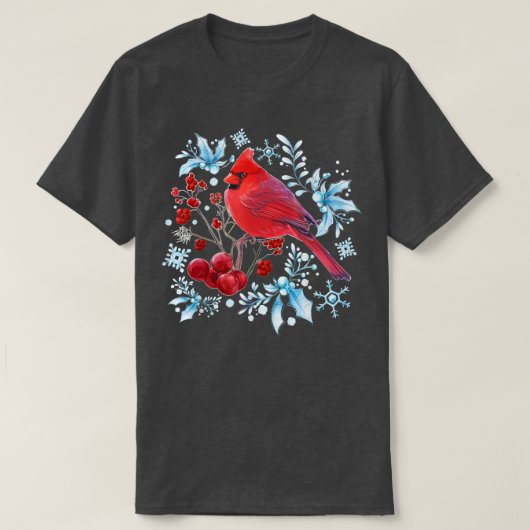 Red Kardinaal Bird Lovers Birdwatch Kerstmis Bi T-shirt (Design voorkant)