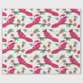 Red Kardinaal Bird santa Cadeaupapier (Vlak)