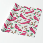 Red Kardinaal Bird santa Cadeaupapier (Uitgerold)