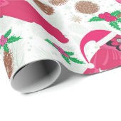 Red Kardinaal Bird santa Cadeaupapier (Rol Hoek)