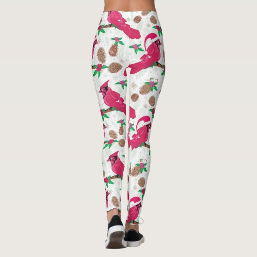 Red Kardinaal Bird santa Leggings (Achterkant)