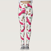 Red Kardinaal Bird santa Leggings (Voorkant)