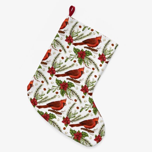 Red Kardinaal Grote kerststaart Kerstsok (Voorkant (Hangend))