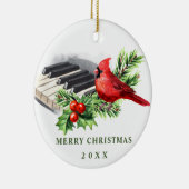 Red Kardinaal Holly Berry kerstfeestdag Keramisch Ornament (Rechts)