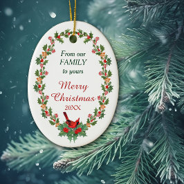 Red Kardinaal Holly Kerstkoekje Keramisch Ornament