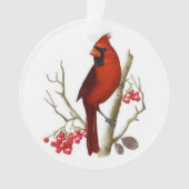 Red Kardinaal kerstversiering Ornament (voorkant)