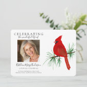 Red Kardinaal Memorial Service Kaart (Staand voorkant)