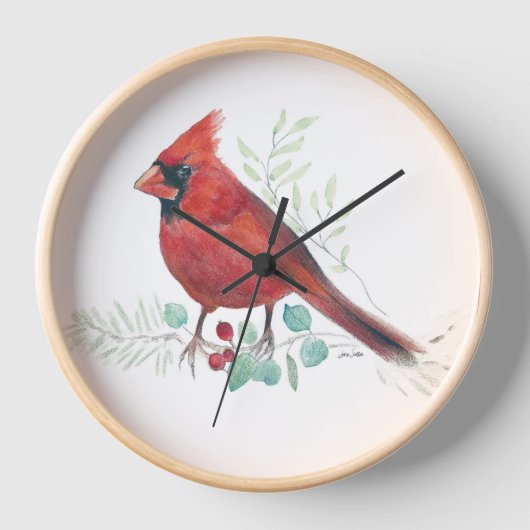 Red Kardinaal Waterverf Wall Décor (Voorkant)