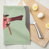 Red Kardinaal Winter Bird Theedoek (Quarter Fold)