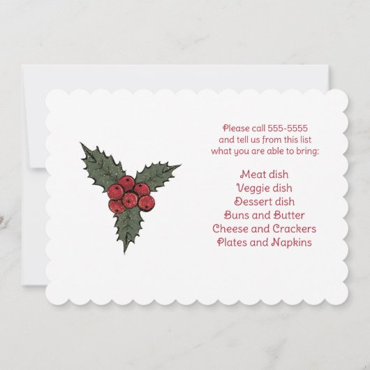 Red Kardinaal Wreated Kerstmis Pot Luck Super Kaart (Achterkant)