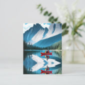 Red Kayak | Familie Kajakken samen Briefkaart (Staand voorkant)