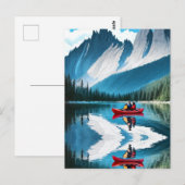 Red Kayak | Familie Kajakken samen Briefkaart (Voorkant / Achterkant)