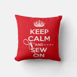 Red KEEP CALM Dress Makers Kussen