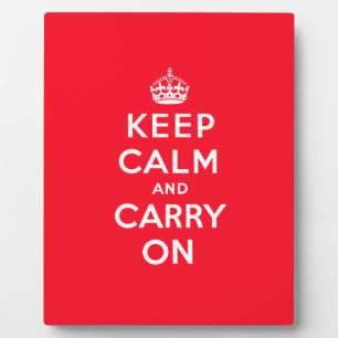Red Keep Calm en Carry Fotoplaat