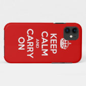 Red Keep Calm en Carry on iPhone 5 Hoesje (Achterkant (horizontaal))