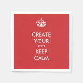 Red Keep Calm en Carry On Party Papieren servetten (Voorkant)