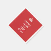 Red Keep Calm en Carry On Party Papieren servetten (Hoek)