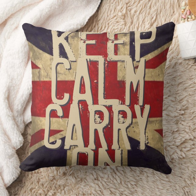 Red KEEP CALM EN Carry ON UK Pillow Kussen (Deken)
