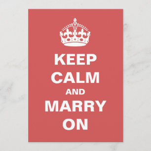 Red Keep Calm en marry op huwelijksuitnodigingen Kaart