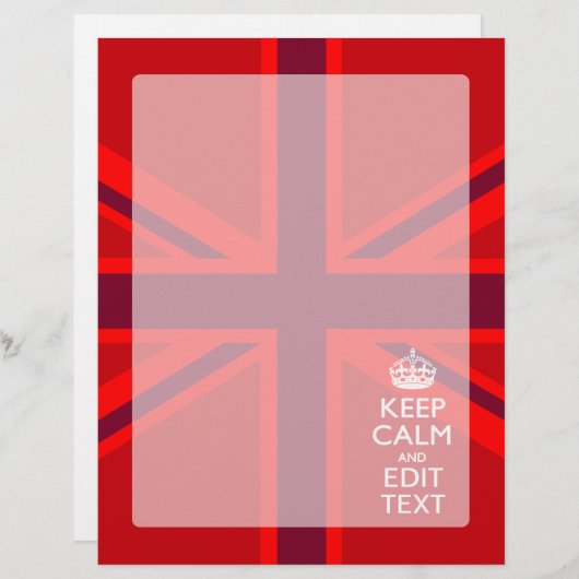 Red Keep Calm heeft Jouw tekst op vlag van de Unie (Voorkant / Achterkant)