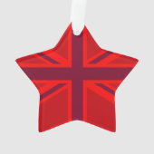 Red Keep Calm heeft Jouw tekst op vlag van de Unie Ornament (achterkant)