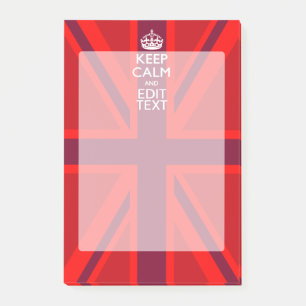 Red Keep Calm heeft Jouw tekst op vlag van de Unie Post-it® Notes