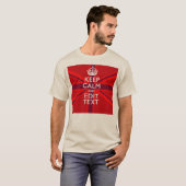 Red Keep Calm heeft Jouw tekst op vlag van de Unie T-shirt (Voorkant volledig)