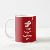 Red Keep Calm Twinkle on Violin Koffiemok (Links)