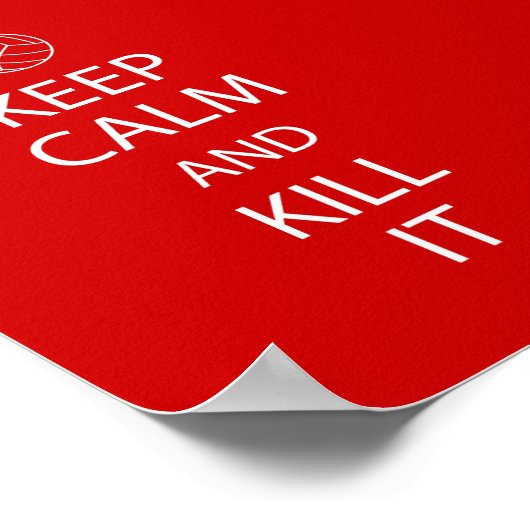 Red Keep Calm Volleyball Poster (Hoek)