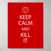 Red Keep Calm Volleyball Poster (Voorkant)