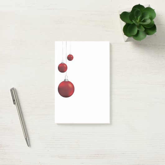 Red kerst Baubles Post-it® Notes (Kantoor)