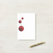 Red kerst Baubles Post-it® Notes (Op bureau)