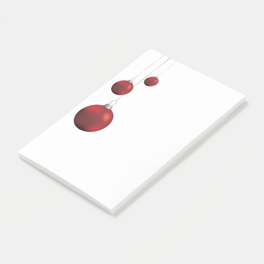 Red kerst Baubles Post-it® Notes (Schuin)