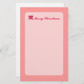 Red kerst Holly Leaf Briefpapier (Voorkant / Achterkant)