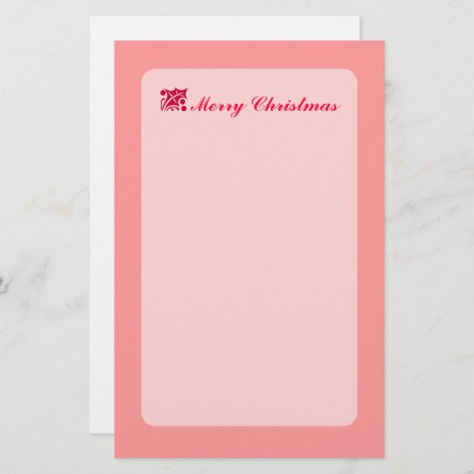 Red kerst Holly Leaf Briefpapier (Voorkant / Achterkant)