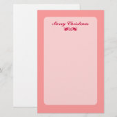 Red kerst Holly Leaves Briefpapier (Voorkant / Achterkant)