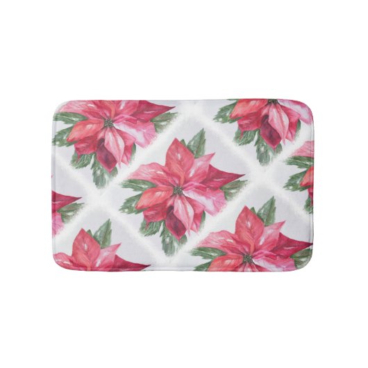 Red kerst Poinsettia Badmat (Voorkant)