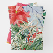 Red kerst Poinsettia Inpakpapier Vel (In situ)