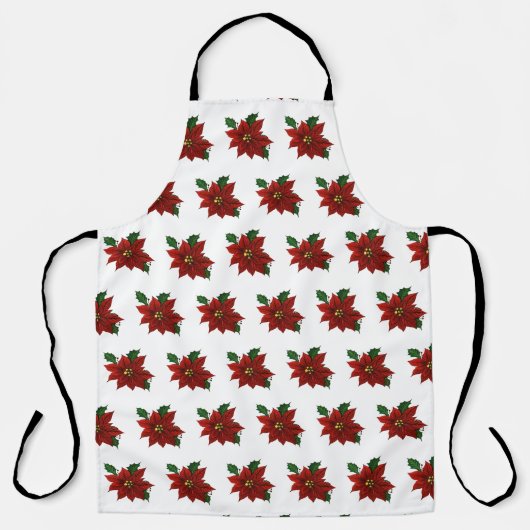 Red kerst Poinsettia Schort (Voorkant)