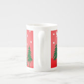 Red kerst sneeuwscène porselein kop (Achterkant)