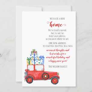 Red Kerstauto We hebben vakantiekaarten verplaatst