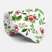 Red KerstBerry Holly laat patroonfeestdag achter Stropdas (Opgerold)