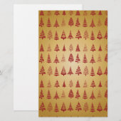 Red kerstboom modern op Gold Briefpapier (Voorkant / Achterkant)