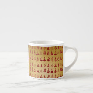 Red kerstboom modern op Gold Espresso Kop