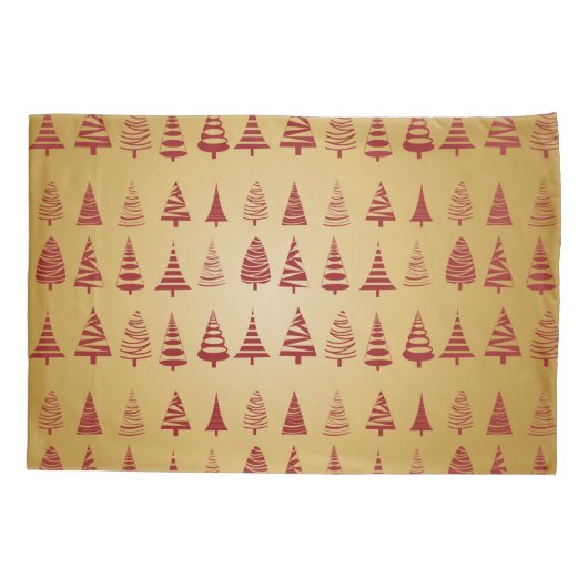 Red kerstboom modern op Gold Kussensloop (Achterkant)