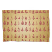 Red kerstboom modern op Gold Kussensloop (Voorkant)