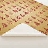 Red kerstboom modern op Gold Sherpa Deken (3/4)